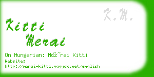 kitti merai business card